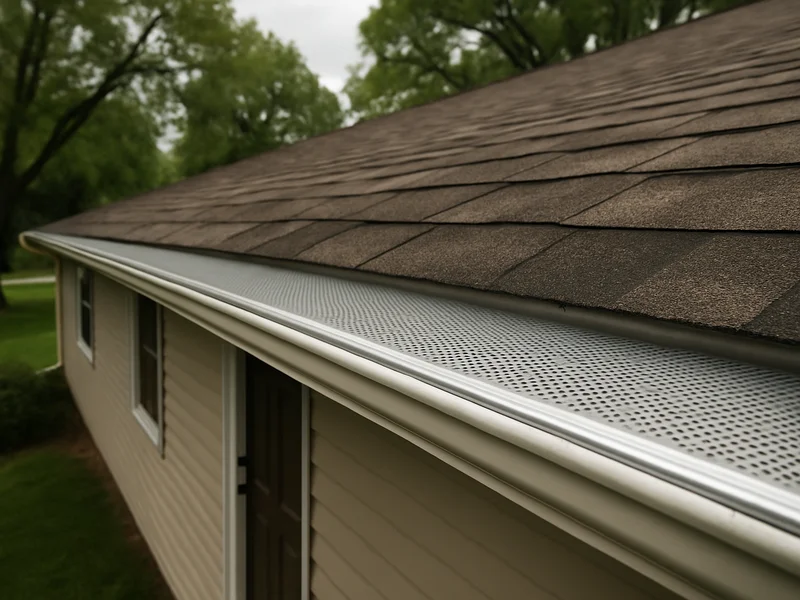 Gutter guard installed on a home roofline in South Sioux City, NE